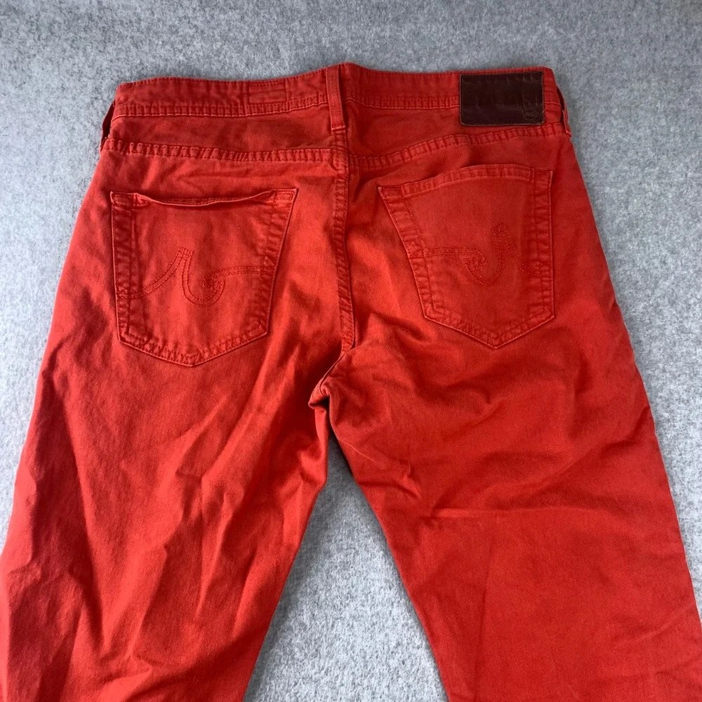 AG Adriano Goldschmied The Matchbox Pants Mens 34 Red Slim Straight Chino